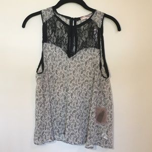 F21 Sleeveless paisley blouse